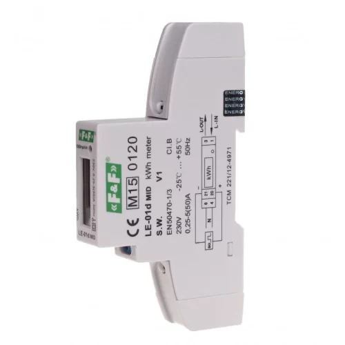 F&F LE-01D Enerji tüketim sayacı Tek fazlı sayaç 50 A