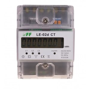 F&F LE-02D-CT Enerji tüketim sayacı Üç faz Programlanabilir dişli ile